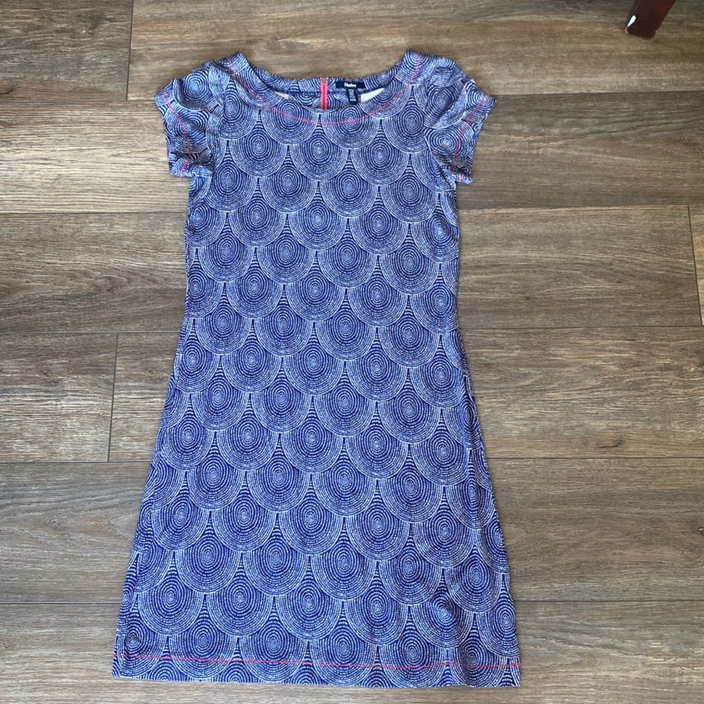 Navy T-Shirt Dress with Pink Details